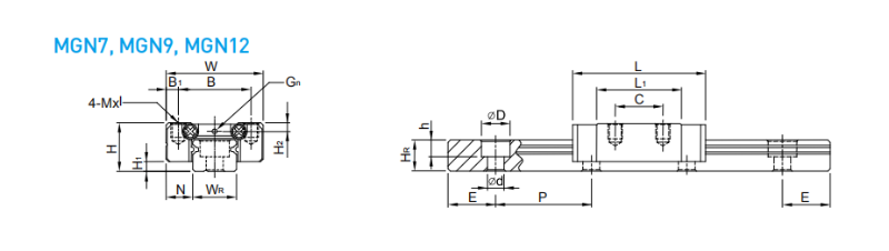上銀微型直線導(dǎo)軌MGN9C安裝孔距是多少？